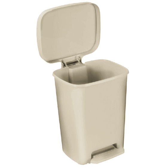 Brewer 32 Quart Step On Plastic Waste Can  Beige