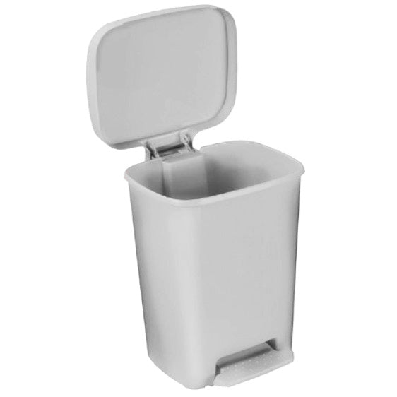 Brewer 32 Quart Step On Plastic Waste Can  White