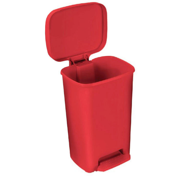 Brewer 52 Quart Step On Plastic Waste Can  Red