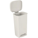 Brewer 52 Quart Step On Plastic Waste Can  White