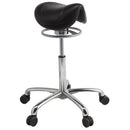 Brewer Amazone Saddle Stool  Low Height Cylinder; UltraLeather Raven Wing Black