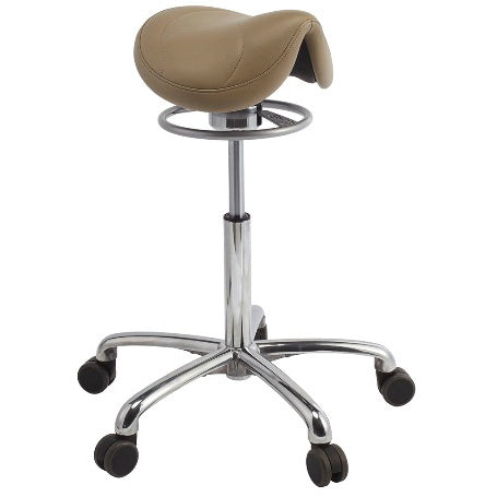 Brewer Amazone Saddle Stool  Low Height Cylinder; UltraLeather Papyrus Tan