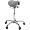 Brewer Amazone Saddle Stool  Low Height Cylinder; UltraLeather Dove Gray