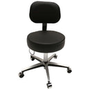 Brewer Century Series Pneumatic Aluminum Exam Stool with Backrest  Blue Fog