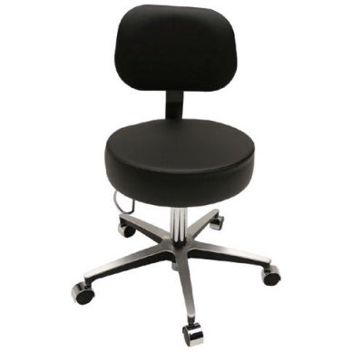 Brewer Century Series Pneumatic Aluminum Exam Stool with Backrest  Blue Fog
