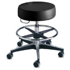 Brewer Century Series Pneumatic Aluminum Exam Stool with High Height and Footring  Blue Fog