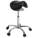 Brewer Jumper Saddle Stool  High Height Cylinder; Ultraleather Raven Wing Blac