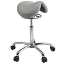 Brewer Jumper Saddle Stool  High Height Cylinder; UltraLeather Dove Gray