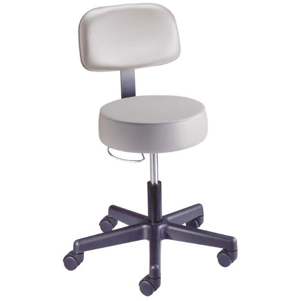 Brewer Value Plus Series Pneumatic Exam Stool  Blue Fog with Backrest