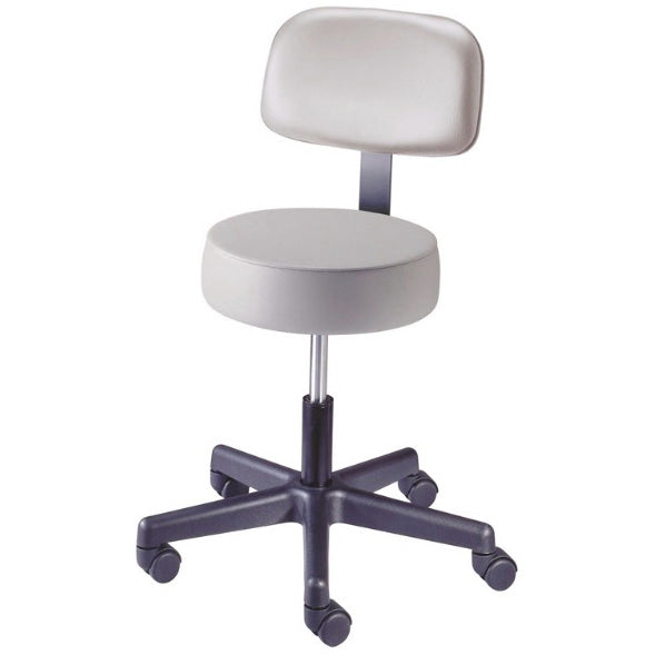 Brewer Value Plus Series Spinlift Exam Stool with Seamless Upholstery  Wedgewood with Backrest