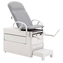 Brewer Versa Exam Table with Patient Assist Handles, Stirrups, Pelvic Tilt, and Electrical Receptacle  Blue Fog