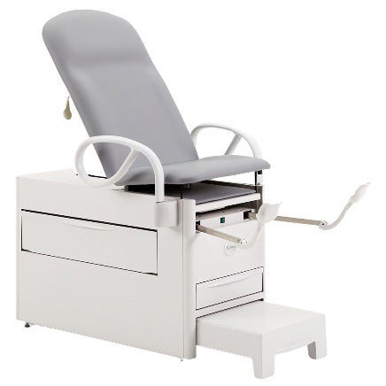 Brewer Versa Exam Table with Patient Assist Handles and Stirrups  Blue Fog