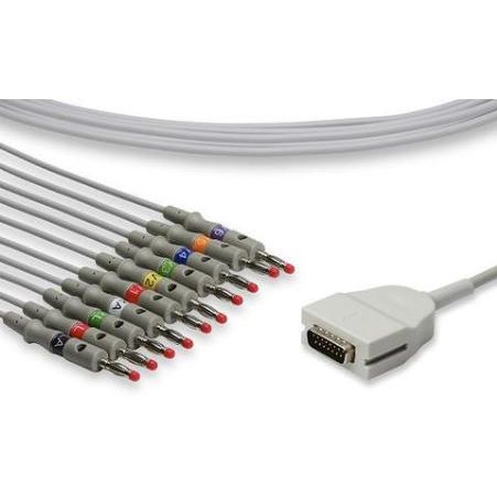 Burdick One Piece EKG Cable  10 Leads Banana - K10-BK1-B0