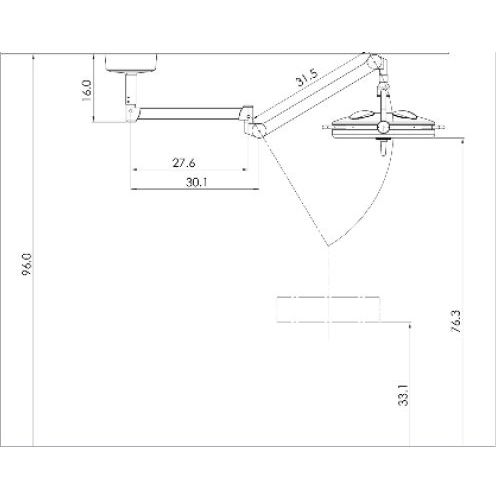 Burton APEX Surgical Light - Single Ceiling Mount 