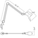 Burton Carelite LED Task Light - Table Mount Diagram