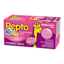 Pepto Kids Chewable Tablets Bubble Gum Flavor (Box of 24)