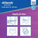 Attends Discreet Women's Underwear, Level 5, Medium (Case of 80)