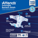 Attends Overnight Bariatric Briefs, 5X-Large (Case of 32)