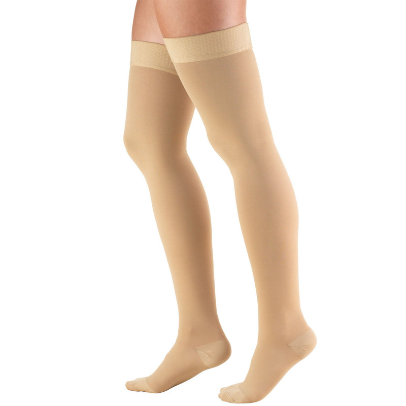 Compression Stocking Truform Thigh High X-Large Beige Closed Toe (Pair)
