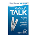 Omnis Health Embrace Talk Blood Glucose Test Strips (Box of 25)