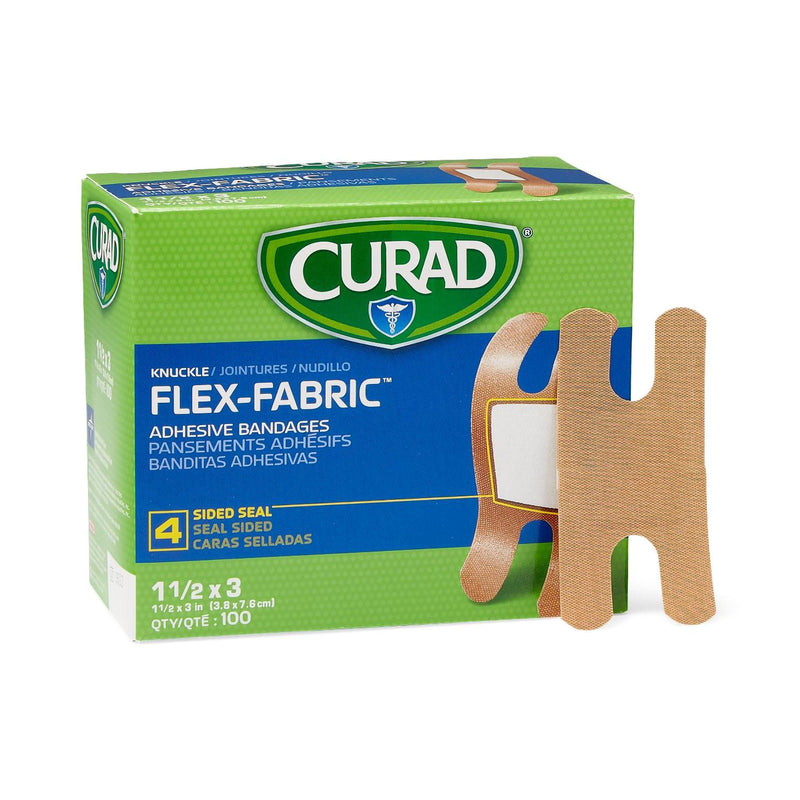 Comfort Cloth Knuckle Tan Adhesive Strip, 1-1/2 x 3 Inch (Case of 1200)