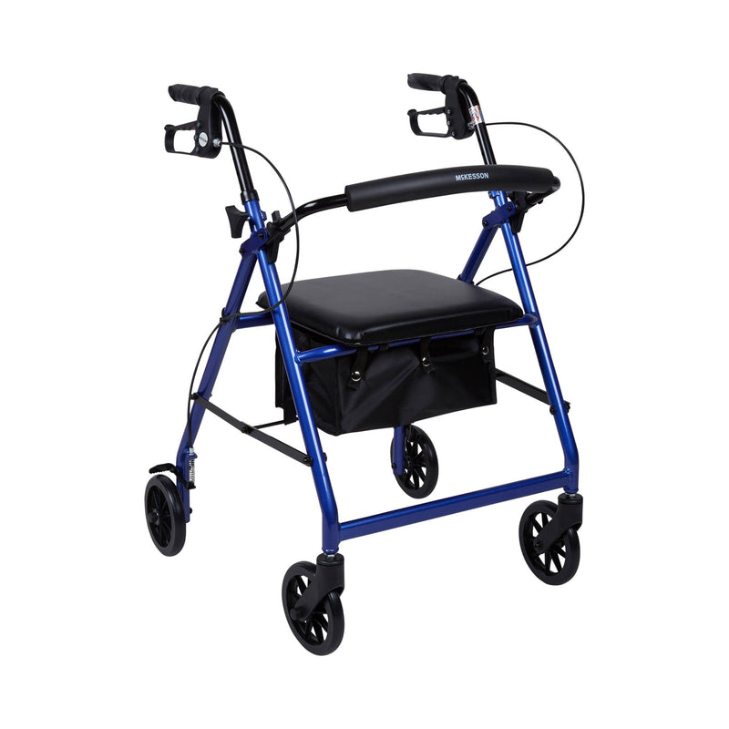 McKesson Folding Aluminum Four-Wheel Rollator, Blue (Each)