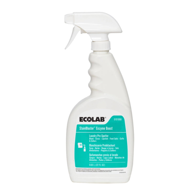 Ecolab StainBlaster Enzyme Boost Laundry Pre-Spotter, 22-ounce Spray Bottle (Case of 4)