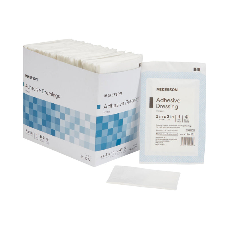 McKesson White Adhesive Dressing, 2 x 3 Inch (Case of 2400)