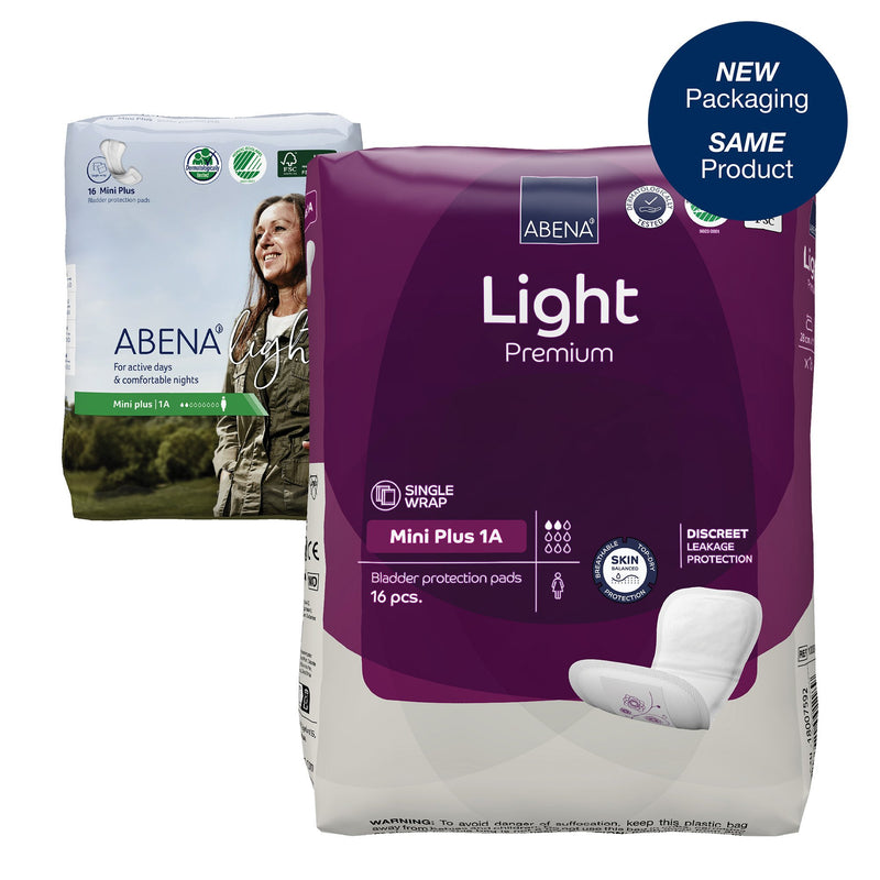 Abena Light Mini Plus Bladder Control Pad, 11-Inch Length (Case of 256)