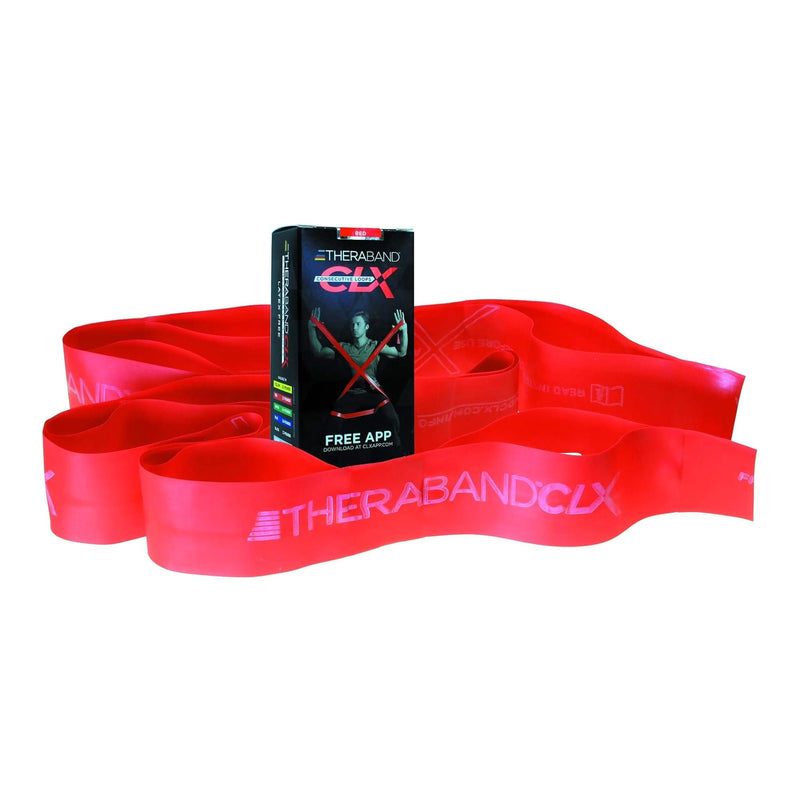 Exercise Resistance Band with Loops TheraBand CLX Consecutive Loops Red 4 Inch X 5 Foot Medium Resistance (Each)