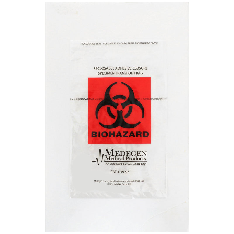 McKesson Brand Medegen Specimen Transport Bag with Document Pouch, Adhesive Closure, 6 x 9 Inch (1000/CS) 