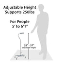 Carex Offset Quad Cane with Large Base, Silver (Each)