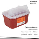 McKesson Prevent Multi-purpose Sharps Container, 1 Gallon, 10 x 5 x 7 Inch (Case of 24)
