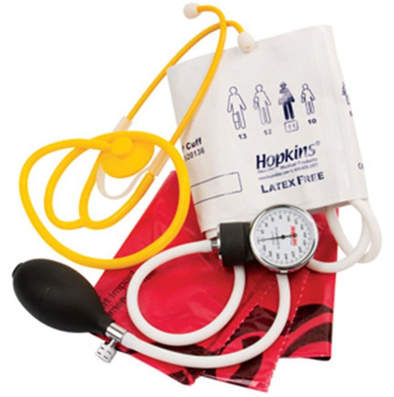 Single Patient Use MRSA Kit without thermometer Adult Cuff Single Head Disposable Stethoscope Pocket Aneroid (Each)
