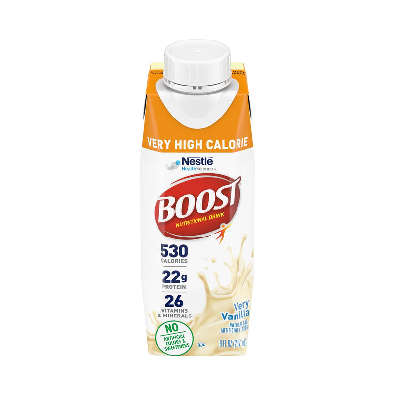 Nestle Healthcare Nutrition Boost Very High Calorie Vanilla Nutritional Drink, 8-ounce Carton (24/CS) 