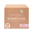 Earth & Eden Sensitive Baby Diapers, Size 6 for Babies Weighing 35 lbs. or More (Case of 136)