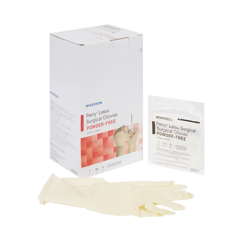 McKesson Perry Performance Plus Surgical Glove, Size 7.5, Cream (Case of 4 Boxes)