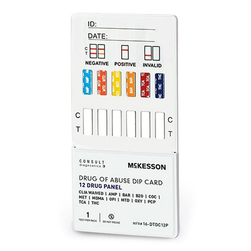 McKesson Brand McKesson Consult 12-Drug Panel with Adulterants Drugs of Abuse Test Kit (500/CS)