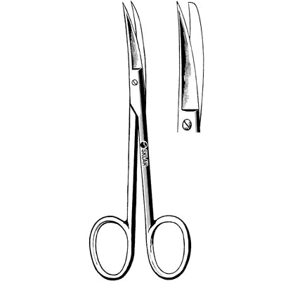 Sklar Wagner Scissors - 4-1/2", Curved, Smooth, Sharp/Blunt - 47-1068
