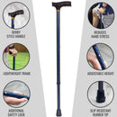 Mabis Healthcare DMI Lightweight Adjustable T-Handle Cane, Blue, 31 – 40 Inch Height 