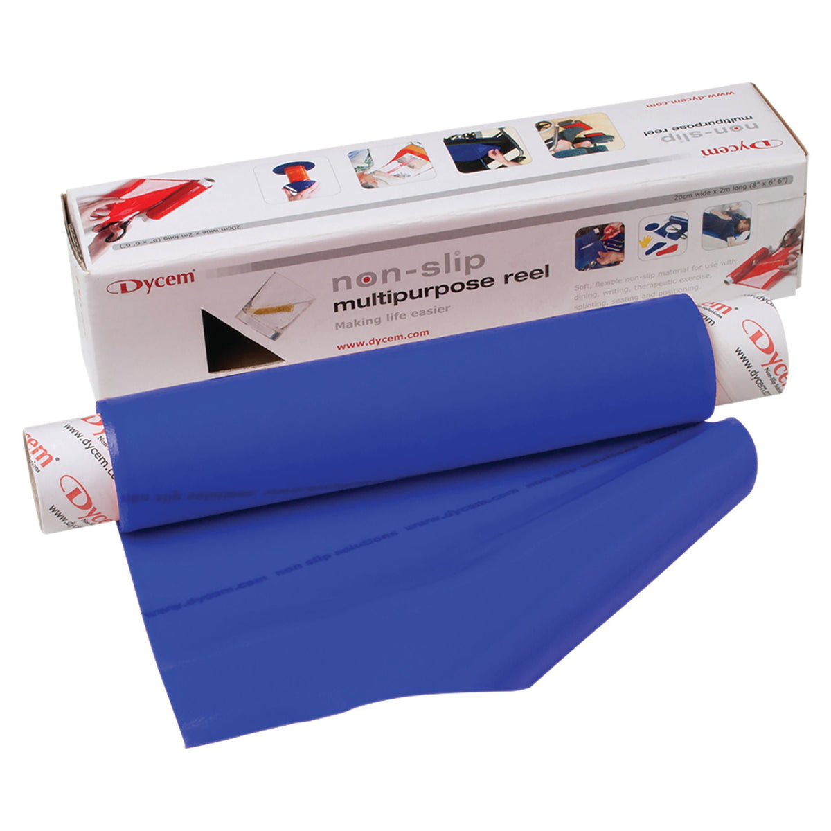 Dycem Nonslip Material Roll, Blue, 8 Inch x 6.5 Foot