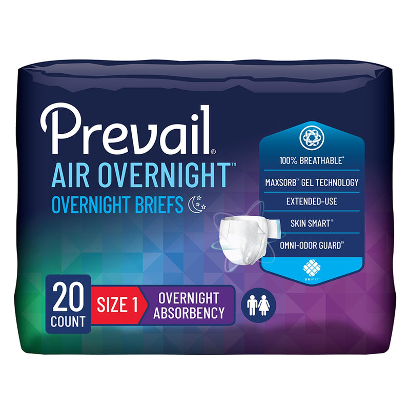 First Quality Products LLC Prevail Air Overnight Briefs Overnight Absorbency, Size 1 (80/CS) 
