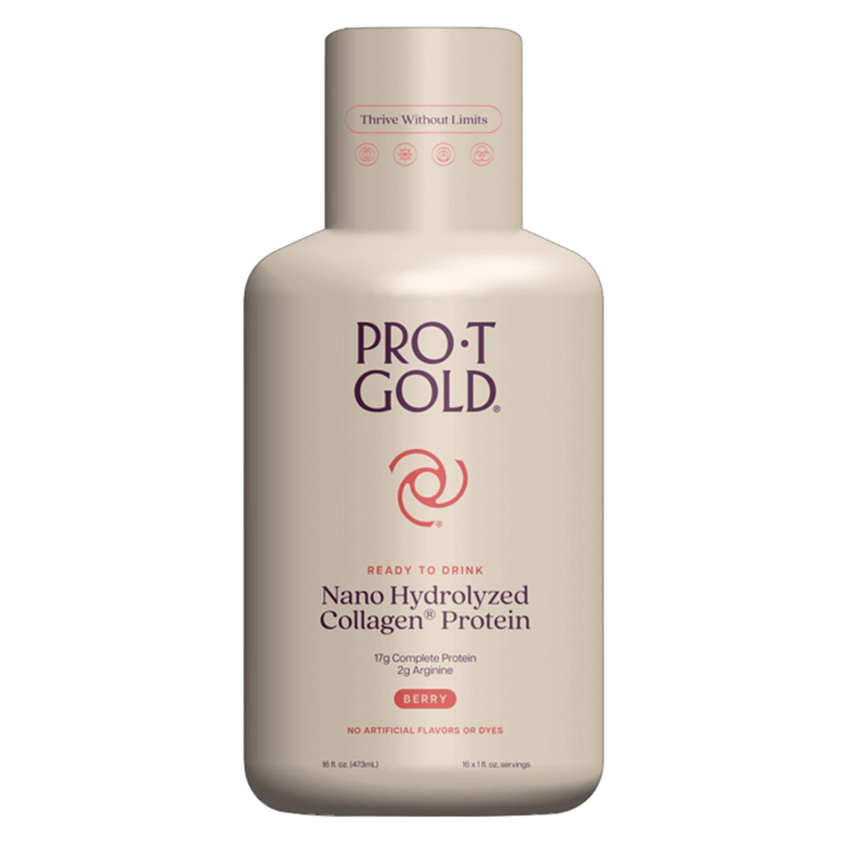 Oral Supplement ProT GOLD Liquid Protein Sugar Free Berry Flavor Liquid 16 oz. Bottle (Case of 12)