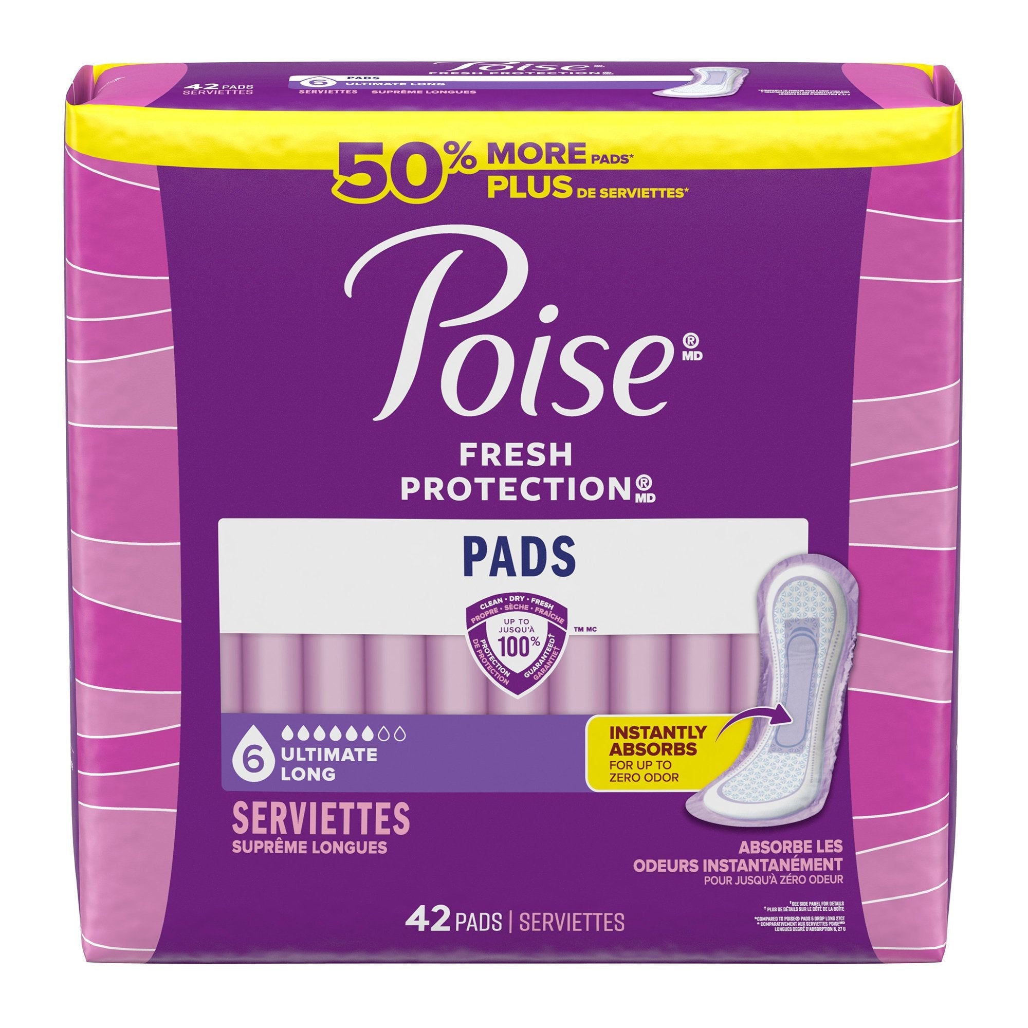 Kimberly Clark Poise Fresh Protection Pads for Light Bladder Leaks, Ultimate Long (84/CS) 