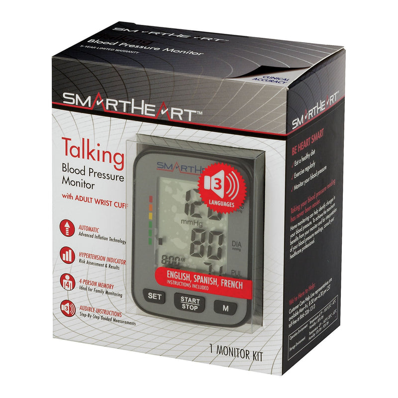 SmartHeart Premium Talking Wrist Blood Pressure Monitor (Case of 12) 