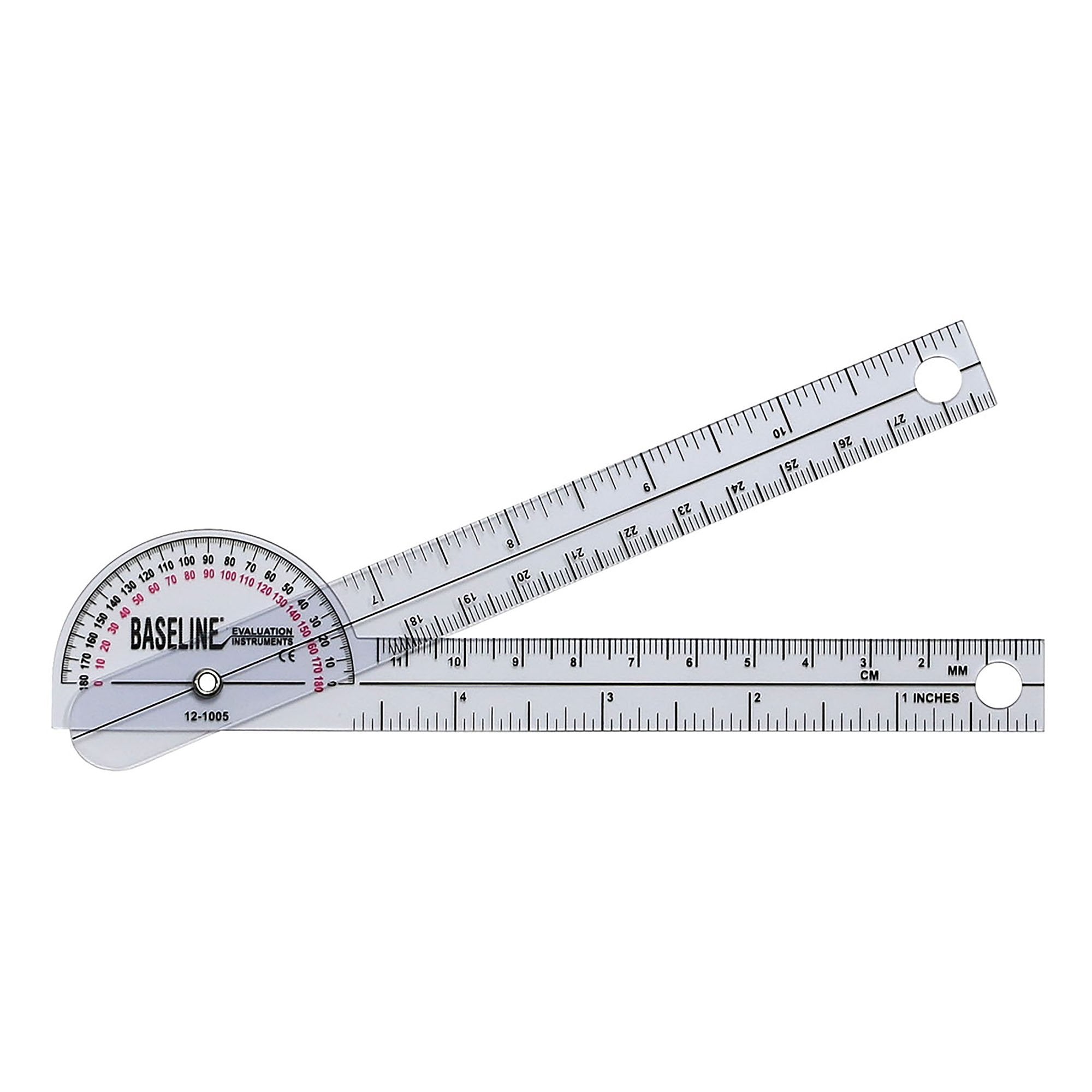 Fabrication Enterprises Baseline 180° Head Plastic Goniometer, 6 Inch Arms 