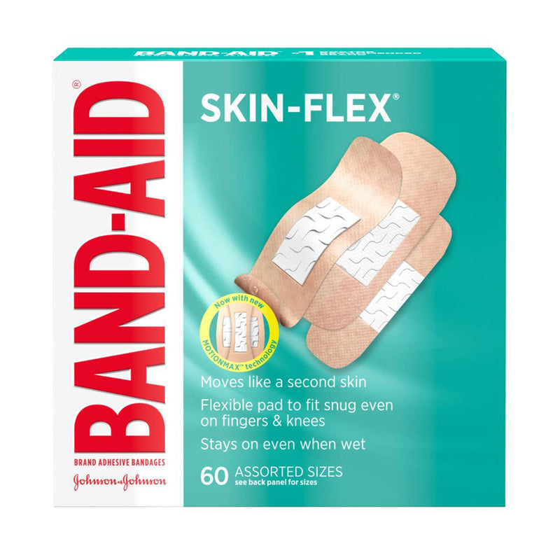 Band-Aid Skin-Flex Adhesive Strip, Assorted Sizes (Box of 60)