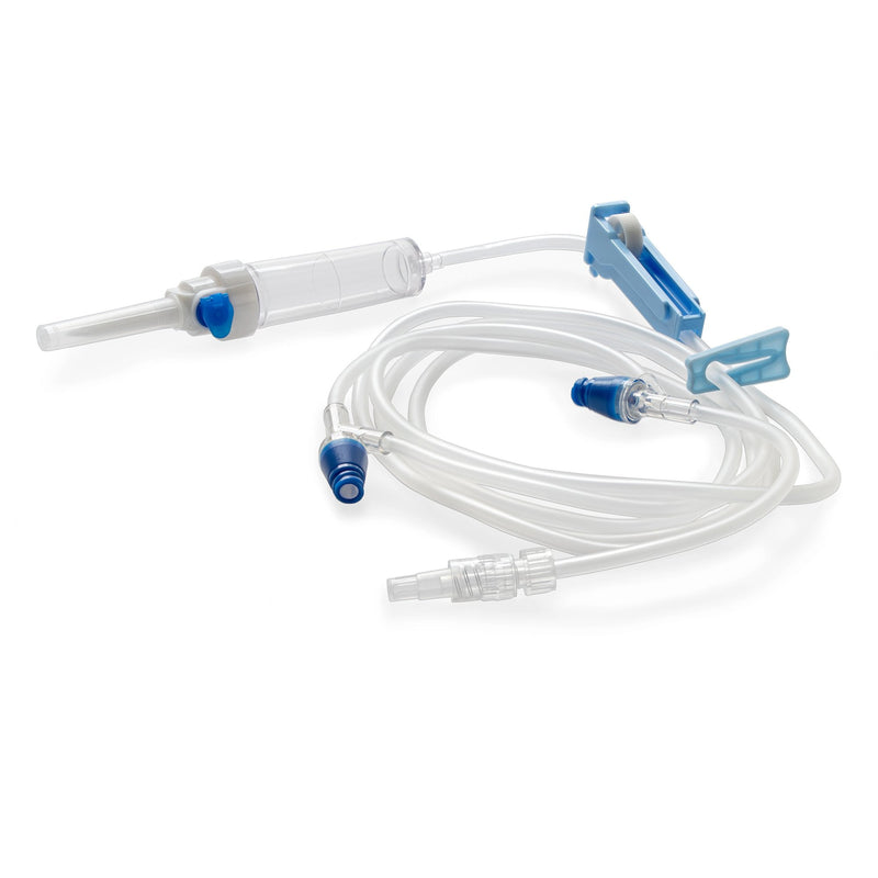 McKesson Brand Primary IV Administration Set MedStream Gravity 2 Ports 20 Drops / mL Drip Rate Without Filter 80 Inch Tubing Solution Without Flow Regulator (300/CS) 