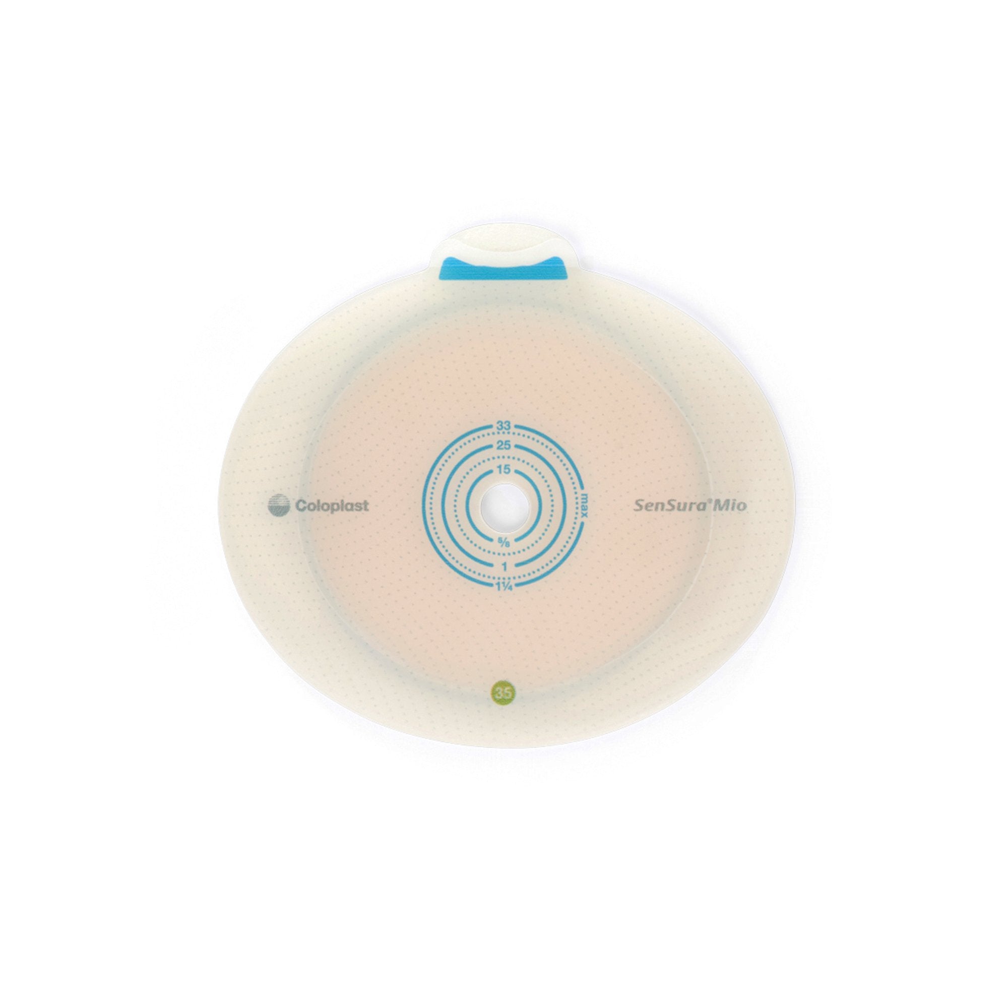 Coloplast SenSura Mio Flex Flat Ostomy Barrier, Trim to Fit 10 – 33 mm, Green Match (5/BX) 