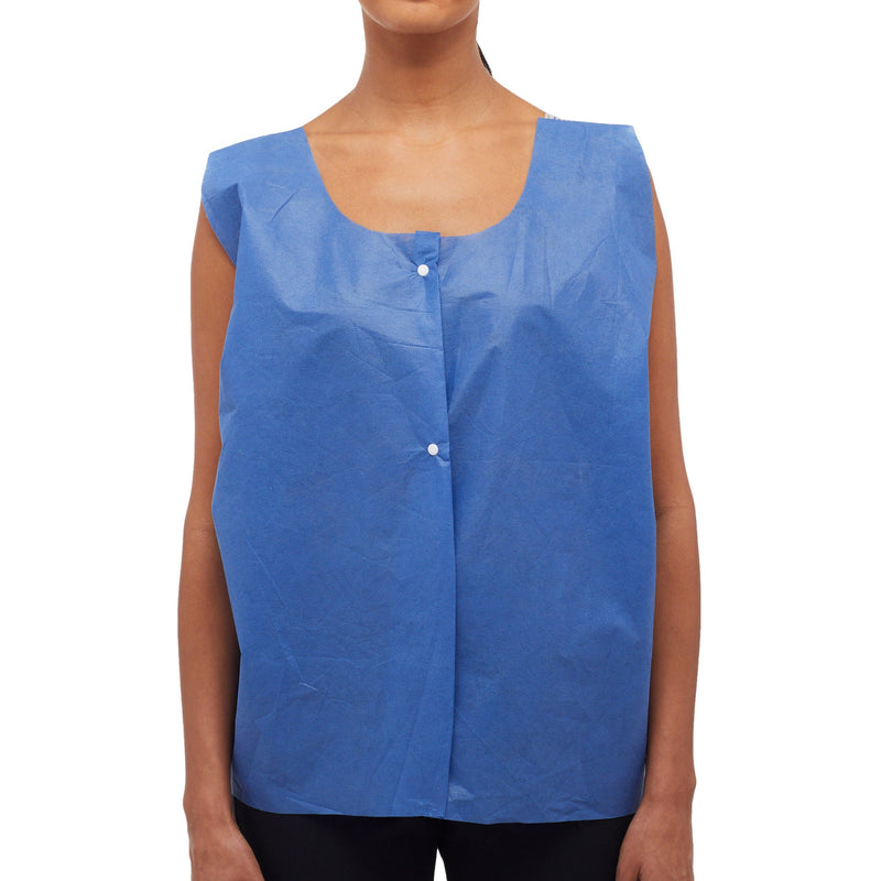 McKesson Front Opening Exam Vest, Blue (Case of 75)